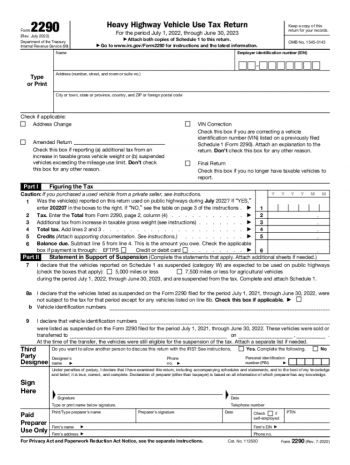 Irs Form 2290 - Instructions For 2023 📝 Get Irs Form 2290 2023 